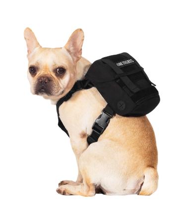 OneTigris Eureka Dog Backpack Small Dog Backpack with Poop Bag Dispenser for Daily Hiking for Small Dogs Black XS