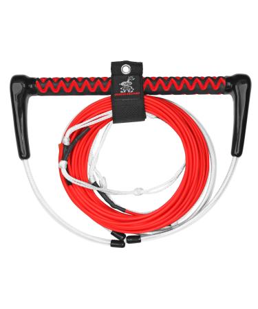 Airhead Dyneema Thermal Wakeboard Rope, 4 Sections, 75-Feet, Multiple Colors Available Electric Red