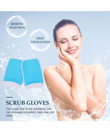 FOMIYES Exfoliating Bath Gloves and Mitts Set - Blue Turkish Towel for Body Scrubbing & Shower - 2pcs Kit for Kids & Adults - Buy Online on SooperMarket.com