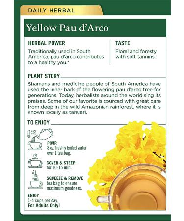 Traditional Medicinals Yellow Pau d'Arco Herbal Tea - Pack of 2 (32 Tea Bags) for Wellness - Buy Online on SooperMarket.com