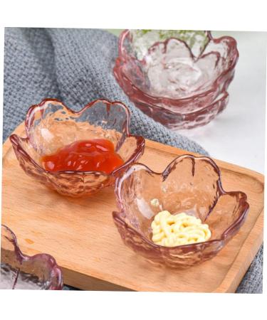 ABOOFAN 6 Pcs Cherry Blossom Dish Mini Condiment Pot Sushi Condiment Plate Ice Cream Bowl Cake Fruit Plate Mini Plates Flavor Seasoning Plate Dessert Small Glass Food Pink Sauce - Buy Online on SooperMarket.com