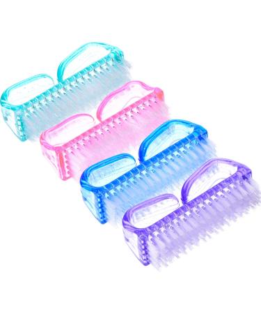 4 Pieces Handle Nail Brush Nail Hand Scrubbing Cleaning Brush (Large  Multicolor)