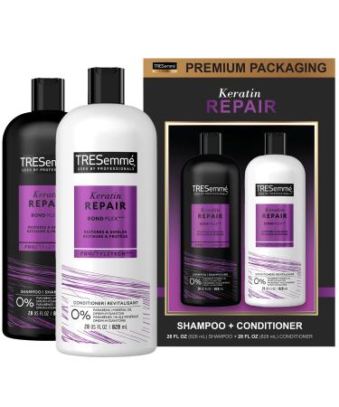 TRESemm Keratin Hair Treatment Set - Paraben & Sulfate Free Shampoo & Conditioner for Color-Treated Damaged Hair 56 Fl Oz - Deep Moisture Care - Buy Online on SooperMarket.com
