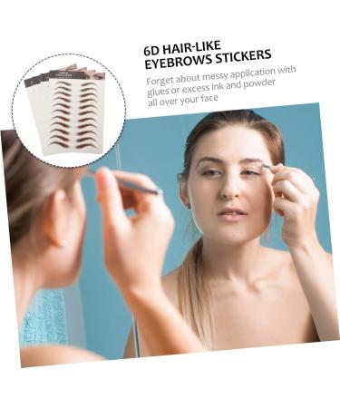 Gogogmee 4 Sheets Waterproof Eyebrow Stickers Eyebrow Tools 4d Artificial Eyebrow Tattoos Cosmetic 6d Hair 21x14.8cm Brown - Buy Online on SooperMarket.com