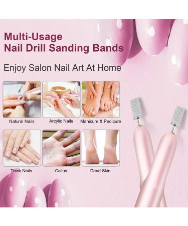 100Pcs 240 Grit Nail Sanding Bands for Nail Drill Set - Fine Grit Nail Sanding Bands with 3/32 Nail Bit for Manicure & Pedicure - Buy Online on SooperMarket.com