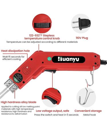 Huanyu 10in Hot Cutter Knife 250W - Foam Cutting Tool up to 932 F - Continuous Working for Sculpture, Sponge, Rope - DIY Styrofoam Carving - Buy Online on SooperMarket.com