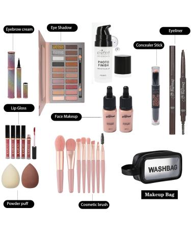 All-in-One Makeup Kit - 20 Colors Eyeshadow Palette RUIGPRO Foundation Brushes & More - Perfect Gift for Women Girls & Teens | International Shipping - Buy Online on SooperMarket.com