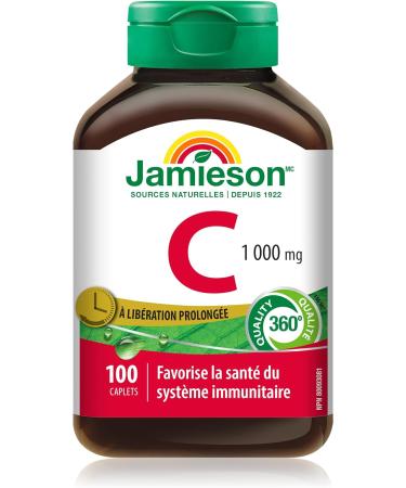 Jamieson Vitamin C 1 000 mg Timed Release Caplets 100 Count (Pack of 1) & Omega-3 Select 1 000 mg - Buy Online on SooperMarket.com