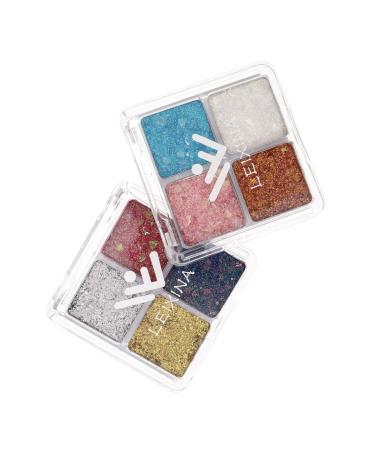 BELLIFFY 2pcs Glitter Eye Makeup Eye Glitter Makeup Glitter for Eyes Eye Shadow Palette Decorative Eyeshadow