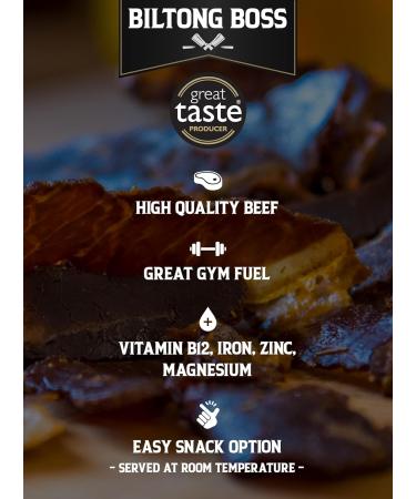 Biltong Boss Chilli Beef: Premium High Protein Snack, Gluten-Free & Keto Friendly 200g - Buy Online on SooperMarket.com