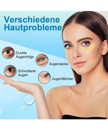 24K Gold Eye Pads - 60 Anti-Aging Masks for Dark Circles Puffiness & Wrinkles with Hyaluron & Collagen - Buy Online on SooperMarket.com