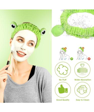 WLLHYF Frog Headband Makeup Headband Frog Eye Elastic Face Washing Hair Band Cute Shower Spa Headband Funny Green Head Wrap Cartoon Hair Accessories for Women Girls Skincare Beauty (Light green) - Buy Online on SooperMarket.com
