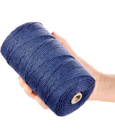 POZEAN Navy Blue Macrame Cord 3mm x 220 Yards - 100% Natural Cotton Rope for DIY Crafts, Wall Hanging, Plant Hangers - Christmas Wedding Decor Projects - Buy Online on SooperMarket.com