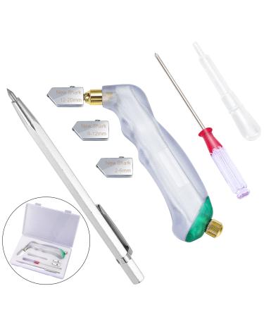 NewShark Glass Cutter Pistol Grip (2mm-20mm)  Ergonomic Grip Tungsten Carbide Glass Cutting Tools with Oil Reservoir  Perfect for Glass Cutting/Tiles/Mirror/Mosaic/Window Professional grade