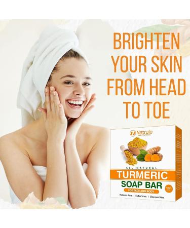 Natural Turmeric Soap Bar for Face & Body | Skin Brightening & Acne Reducing | Dark Spot & Scar Fading Soap | 5oz Bar for All Skin Types - Buy Online on SooperMarket.com