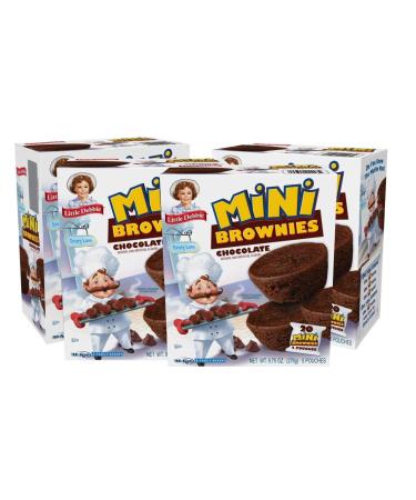 Little Debbie Mini Brownies, 4 Boxes Travel Size, 9.75 Ounce (Pack of 4)