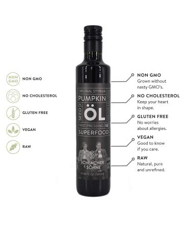 100% Pure Cold Pressed Styrian Pumpkin Seed Oil - Prostate Health, Hair Growth, Non GMO - Made in Austria (500ml) - Buy Online on SooperMarket.com