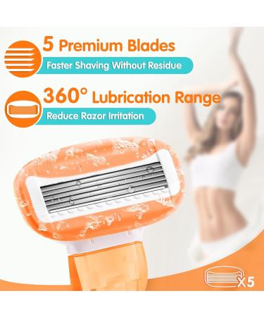 Travel Razors for Women - 5-Blade Mini Razor Set with Travel Case | Extra Smooth & Portable Toiletries - Buy Online on SooperMarket.com