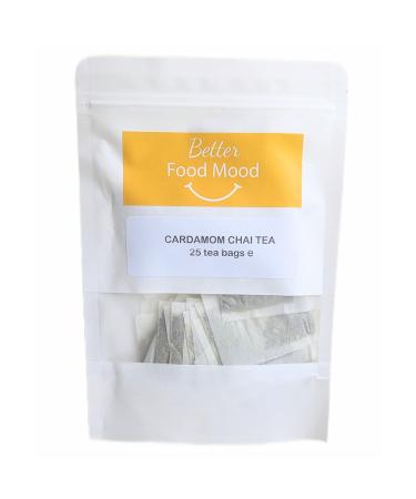 Better Food Mood Cardamom Chai Tea | Indian Spiced Elaichi Chai Tea | 25 Cardamom Tea Bags | Black Assam Tea