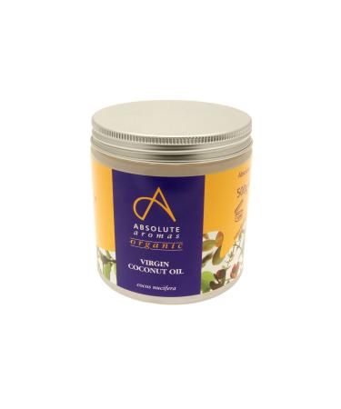 Absolute Aromas Certified Organic Coconut Virgin Solid Oil 500g - 100% Pure Natural Certified Organic Vegan and Cruelty Free - Moisturising and Hydrating for Skin and Hair Care - Ideal for DIY Beauty and Aromatherapy.