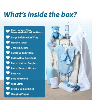Baby Box Shop New Born Baby Boy Gifts Set - Blue | New Baby Essentials & Hampers - Buy Online on SooperMarket.com