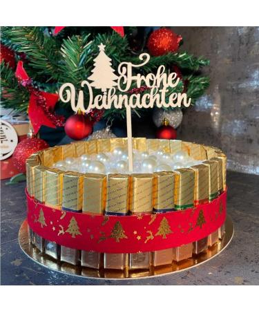 Merry Christmas Wooden Cake Topper - Premium Cake Decoration for Holiday Celebrations - Buy Online on SooperMarket.com