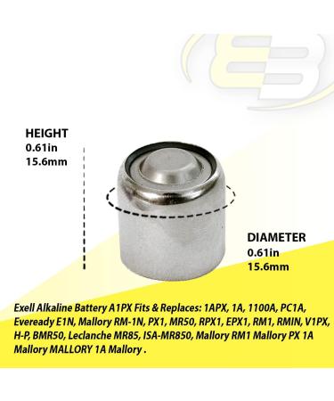 Exell A1PX Battery - Replaces Mallory BMR50 EPX1 H-P MR50 RM-1N RM1 | International Shipping Available - Buy Online on SooperMarket.com