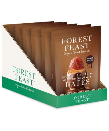 FOREST FEAST Peanut Butter & Milk Chocolate Dates 6 x 140g | Double Dipped Deglet Nour Dates in Belgian Milk Chocolate Peanut Butter Dates Chocolate Covered Fruit Snack - Buy Online on SooperMarket.com