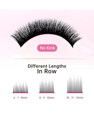 Self-Fan Eyelash Extensions | C D Curl 2D-20D Volume Lashes | 0.07mm Thickness | 10mm Length | International Shipping - Buy Online on SooperMarket.com