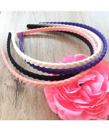 Pack of 12 Thin Hair Bands for Girls & Women - Yazon Model 2 Plastic with Teeth Narrow | International Shipping Available - Buy Online on SooperMarket.com