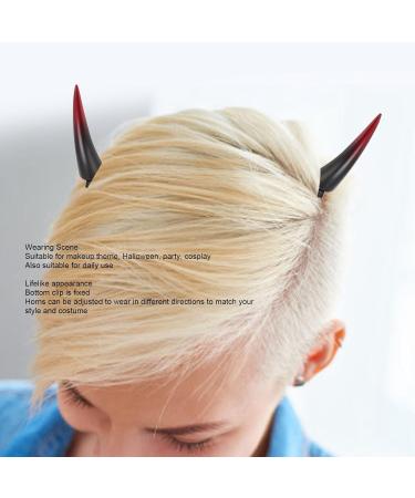 Halloween Horns Devil Horn Clips - Horns Hairpin Lightweight Safe Lifelike Horns Hair Clips for Halloween Party Cosplay Makeup Theme (Red) - Buy Online on SooperMarket.com
