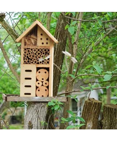 Wooden Butterfly House Safe Protective Insect House Bee Hotel Butterfly Habitat for Mason Bees Solitary Gardens Ladybugs Butterfly  - Buy Online on SooperMarket.com