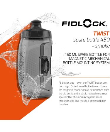 Fidlock Twist Bottle 450ml - Transparent Magnetic Bicycle Water Bottle (No Connector/Base) - Ideal for Cyclists - Buy Online on SooperMarket.com