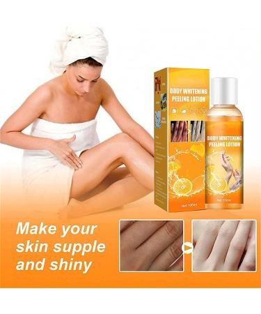 Body Whitening Cream & Peeling Lotion - Orange Peel Skin Lightening Exfoliating & Pore Tightening for Dark Skin (2PCs) - Buy Online on SooperMarket.com