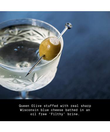 Premium Filthy Blue Cheese Stuffed Olives - Non-GMO & Gluten Free - 8.5oz Jar - Buy Online on SooperMarket.com