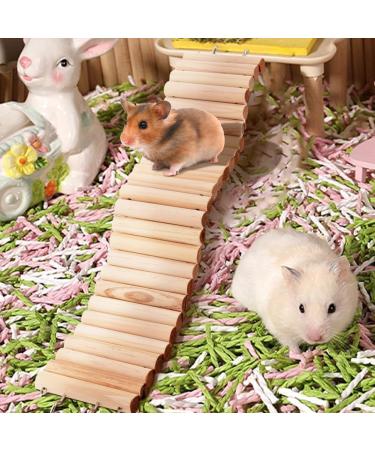 Rat Ladder Bridge Wooden Hamster Climbing Ladder and Swing Small Animal Bendable Fence Climbing Stair Toy Cage Accessories for Bird Parrot Hamsters Chipmunks - Buy Online on SooperMarket.com