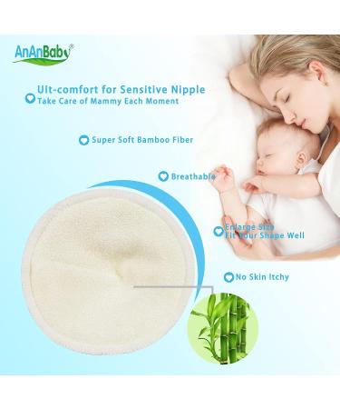 AnAnBaby Non Slip Organic Bamboo Nipple Pads for Breastfeeding 10 Pack  Washable Breast Pads with Washing Bag and Carrying Bag 4 Layers Reusable Nursing Pads 4.74" - Buy Online on SooperMarket.com