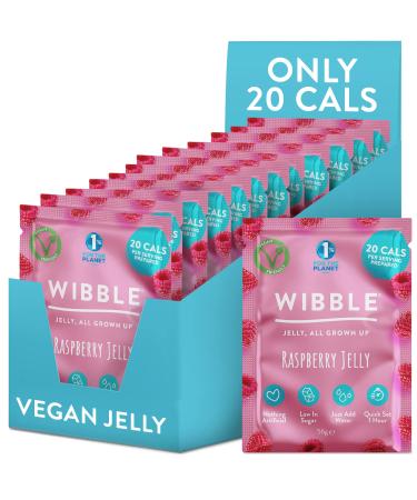 Wibble Jelly Crystals 12 Pack Jello Quick Set Raspberry Vegan Jelly Powders Low Sugar Low Calorie Serves 4 Vegetarian Jelly Crystals Vegetarian Jello Powder 56 g Raspberry Pack of 12