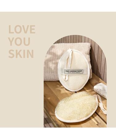 The Loofah Shop Bath Loofah Sponge - Exfoliating Body Scrubber for Men, Women, and Kids - Eco-Friendly Natural Egyptian Loofah - 2 Pack with Cotton Travel Pouch - Buy Online on SooperMarket.com