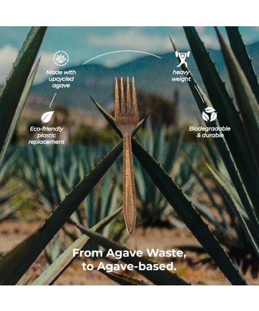Sustainable Agave Co - Agave Fiber Forks - Plastic-Free Biodegradable Plant-Based - Brown Bulk - 1000 Count - Buy Online on SooperMarket.com