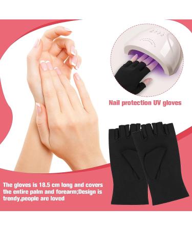 WLLHYF Anti UV Gel Nail Lamp Gloves - Professional Fingerless Protection for Nail Art DIY - Moisturizing Skin Care - 1 Pair - Buy Online on SooperMarket.com