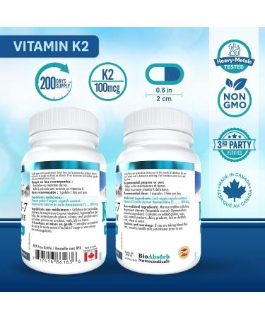 Vitamin K2 MK-7 100 mcg. 330-Day Supply of K2 Vitamin Supplement (330 Veggie Vitamin K Capsules MK7 Form) 330 count (Pack of 1) - Buy Online on SooperMarket.com