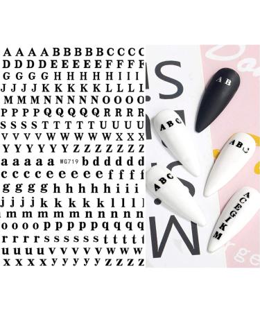 JMEOWIO Letters Nail Art Stickers Decals - 8 Sheets Self Adhesive English Alphabet Design for DIY Nail Decoration | Women Girls - Buy Online on SooperMarket.com