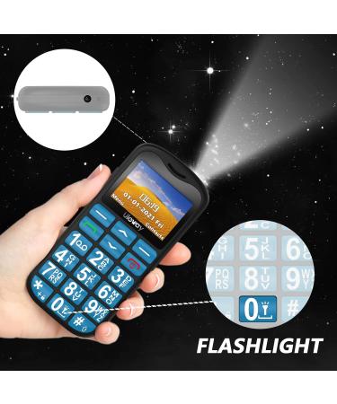 Uleway Senior Cell Phone - Large Button Dual SIM SOS No Contract - Perfect GSM Phone for Pensioners - Includes Charging Station - Blue - Buy Online on SooperMarket.com