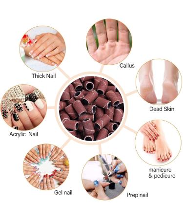 DHWEKU Nail Cutter Accessory Set Professional Manicure Pedicure Cutter Bits & Abrasive Sleeve Set for Nail Art 200 Pieces Sanding Sleeves with Nail Drill 180T/240 Nail Art Sanding - Buy Online on SooperMarket.com