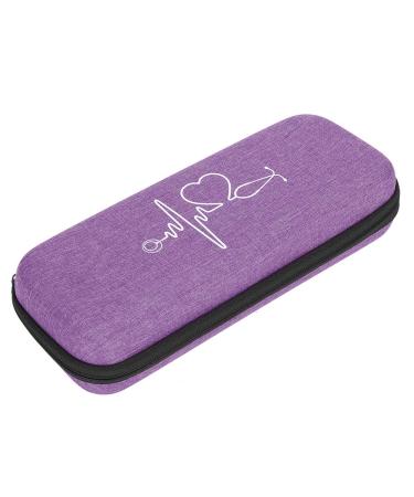 Storage Bag Protect the Stethoscope Shockproof and Flexible Stethoscope Organizer with a Zipper for Private Clinic for Doctors(GC-0360 Auscultation Package 7 Color Purple)