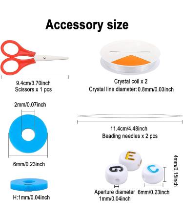 JULBEAR 8835 Pcs Heishi Clay Beads Bracelet Making Kit with Alphabet Letters, Flat Beads, Jump Rings, Charms, Gold Pacer, Lobster Clasp, Earring Hooks, White Pearls - Girls Jewelry - Buy Online on SooperMarket.com