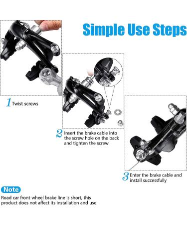 Riakrum 6-Piece Road Bike Brake Calipers Set with Aluminum Levers and Cables - Buy Online on SooperMarket.com