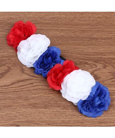 minkissy Rose Flower Headband Day of the Dead Headpiece Wedding Festival Headband for Christmas Halloween (Red White Blue) - Buy Online on SooperMarket.com