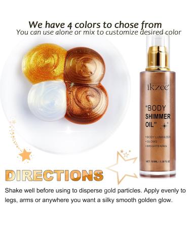 Body Shimmer Oil 100ml | Long Lasting Moisturizing Luminizer & Waterproof Highlighter - Bronze Gold Glow - Buy Online on SooperMarket.com